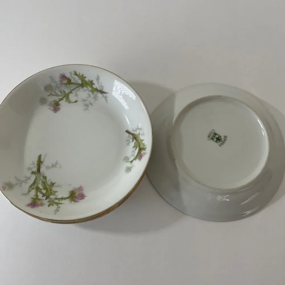 Set Of 4 THISTLE FRUIT NAPPIE or DESSERT BOWL by LIMOGES